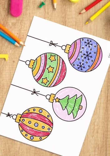 Vánoční ozdoby - omalovánka